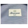 BRANCACCIO camicia uomo manica lunga celeste righe bianche mod LUKE ABI1401