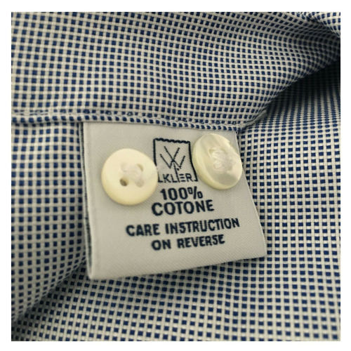 BRANCACCIO camicia uomo manica lunga microdisegno bianco/blu mod LUKE ABH1121