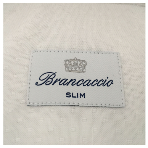 BRANCACCIO man white long sleeve shirt operated mod LUKE ABM5300 100% cotton