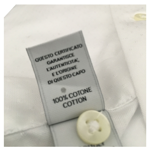 BRANCACCIO camicia uomo manica lunga bianca operata mod LUKE ABM5300 100% cotone