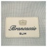 BRANCACCIO shirt man long sleeve white / light blue micro pattern mod LUKE ABH1151