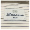 BRANCACCIO man white long sleeve shirt blue / black lines mod LUKE ABI1701