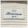 BRANCACCIO man white long sleeve shirt blue / black lines mod LUKE ABI1701