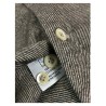 BRANCACCIO man long sleeve shirt flannel brown / ecru double pocket mod MARTIN ABL0404