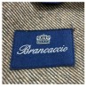 BRANCACCIO man long sleeve shirt flannel brown / ecru double pocket mod MARTIN ABL0404