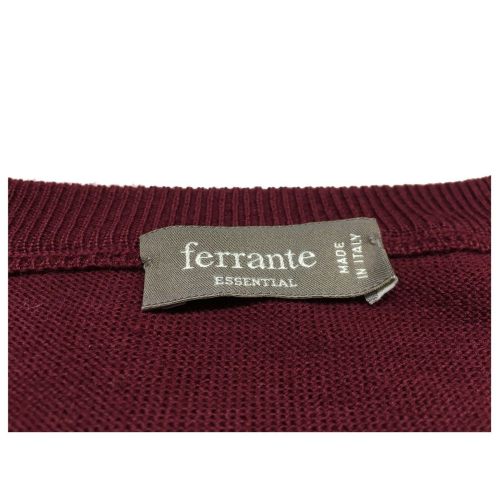 FERRANTE maglia uomo a V tortora 100% lana MADE IN ITALY