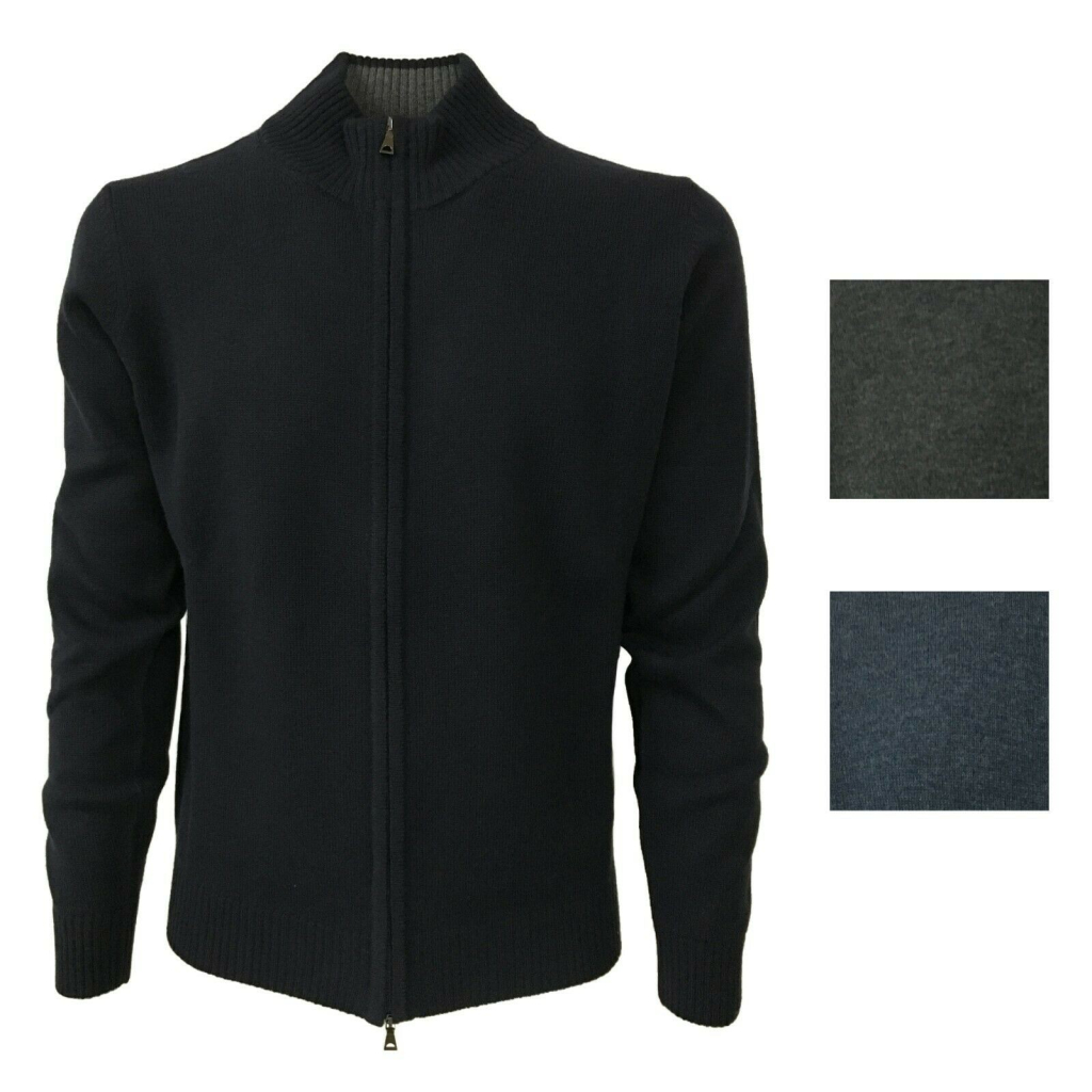 FERRANTE Cardigan uomo con zip mod 42G3002 100% lana merino MADE IN ITALY FERRANTE Cardigan uomo con zip mod 42G3002 100% lana merino MADE IN ITALY
