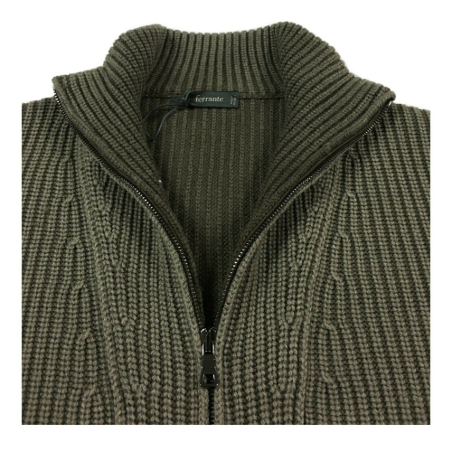 FERRANTE Cardigan uomo zip maglia inglese mod 42U22025 100% lana MADE IN ITALY