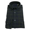 BRANCACCIO Camicia Uomo flanella blu/verde mod NICK ABF1603 100% cotone