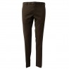 LUIGI BIANCHI dark brown trousers in light gabardine 98% cotton 2% elastane