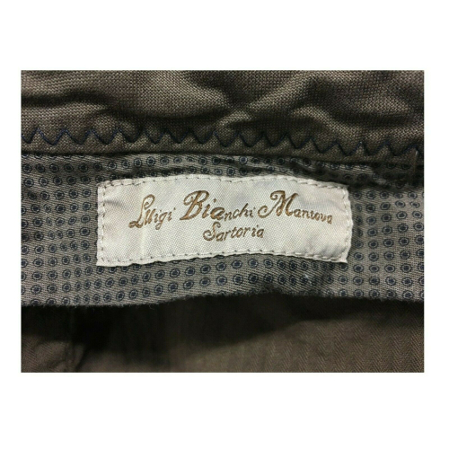 LUIGI BIANCHI pantalone uomo moro in gabardina leggera 98% cotone 2% elastane