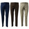 LUIGI BIANCHI dark brown trousers in light gabardine 98% cotton 2% elastane