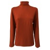 ELENA MIRO ' t- shirt donna collo alto colore mattone 95 % viscosa 5 % elastan