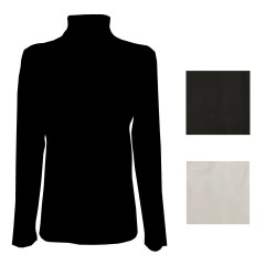 ELENA MIRO' t- shirt donna collo alto colore panna scuro 92% viscosa 8% elastan