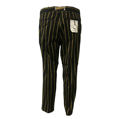 WHITE SAND pantalone uomo righe blu/giallo/bordeaux con elastico mod 17WSU16335
