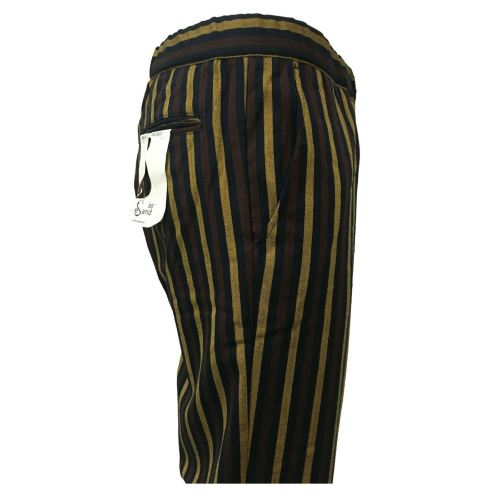 WHITE SAND pantalone uomo righe blu/giallo/bordeaux con elastico mod 17WSU16335