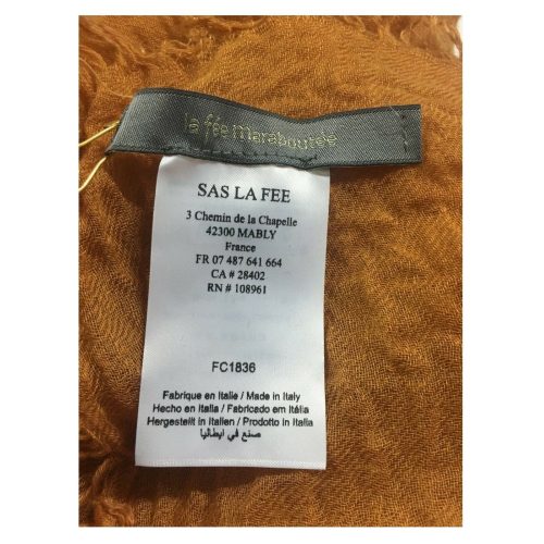 LA FEE MARABOUTEE woman scarf item FC1836 size 90x180 70% lyocell 30% wool MADE IN ITALY