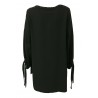 TADASHI blusa donna scollo barca  tessuto fluido nero con inserti gessato nero/bianco TPE192169  MADE IN ITALY