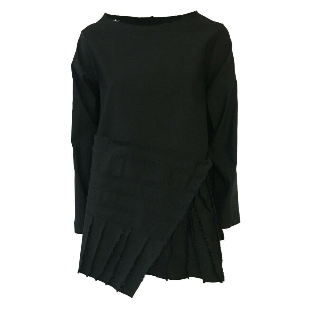TADASHI women's asymmetric blouse technical fabric with black ribs mod TAI202162 MADE IN ITALY TADASHI women's asymmetric blouse technical fabric with black ribs mod TAI202162 MADE IN ITALY
