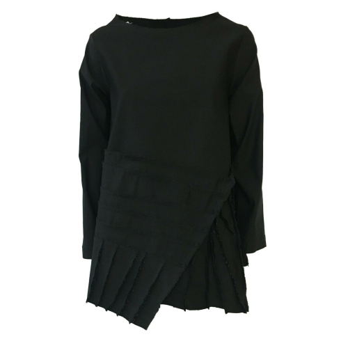 TADASHI women's asymmetric blouse technical fabric with black ribs mod TAI202162 MADE IN ITALY