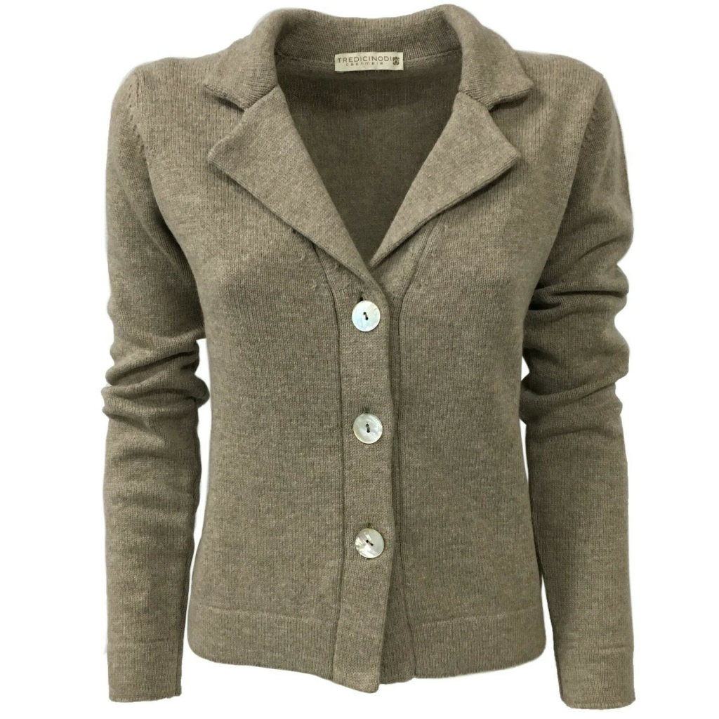 TREDICINODI Giacca donna tortora mod W1334 70% lana 30% cashmere MADE IN ITALY