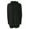 ELENA MIRÒ women's long sleeve black t-shirt with front fabric 97% silk 3% elastane + 95% viscose 5% elastane