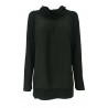 ELENA MIRÒ women's long sleeve black t-shirt with front fabric 97% silk 3% elastane + 95% viscose 5% elastane