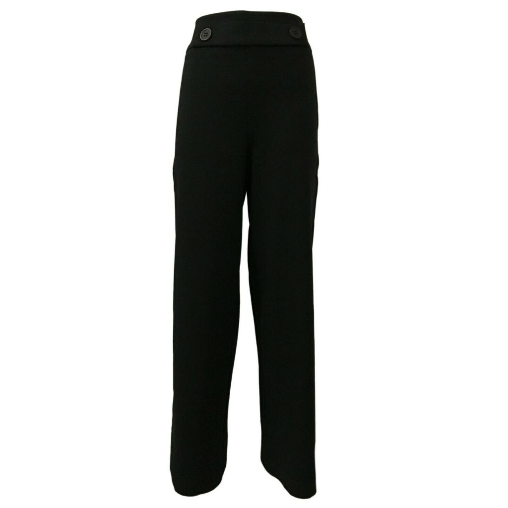 LA FEE MARABOUTEE Pantalone donna nero vita alta mod FB5375 MADE IN ITALY