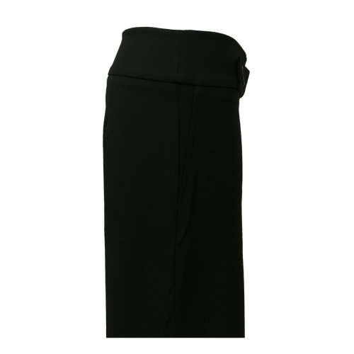 LA FEE MARABOUTEE Pantalone donna nero vita alta mod FB5375 MADE IN ITALY