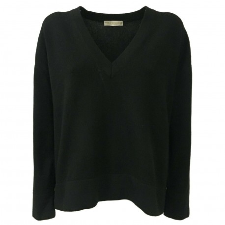 TREDICINODI Maglia donna over nero mod W1321 70% lana 30% cashmere MADE IN ITALY