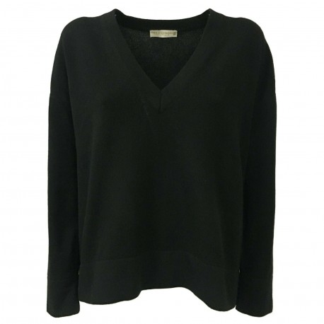 TREDICINODI women's sweater over black 70% wool 30% cashmere mod W1321 MADE IN ITALY