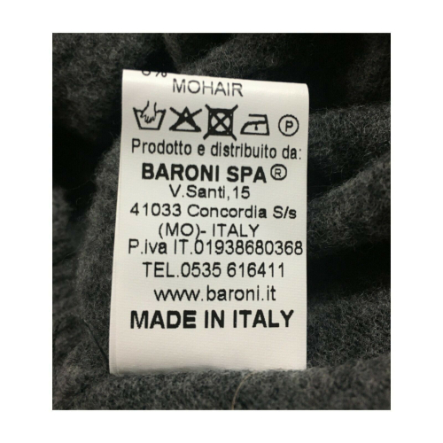 SO.BE Maglia donna lana grigio/moro collo alto con bordo mod 9598 MADE IN ITALY