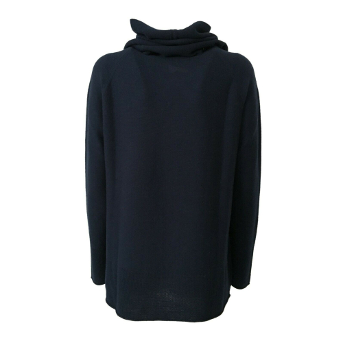 ELENA MIRÒ women's crew neck sweater with blue applicable collar