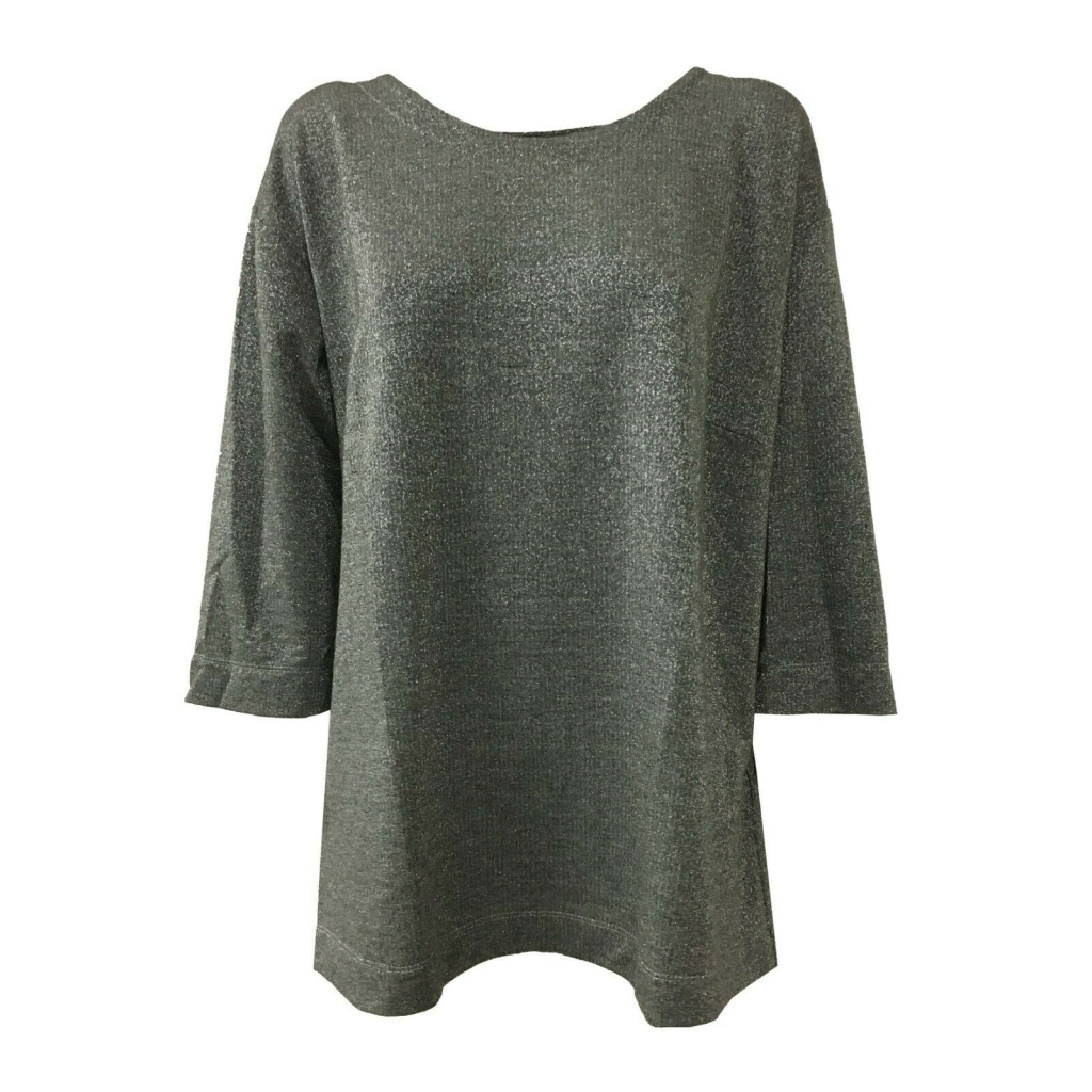 ELENA MIRÒ linea WHITE maglia donna manica 3/4 scollo giro ampio argento ELENA MIRÒ linea WHITE maglia donna manica 3/4 scollo giro ampio argento