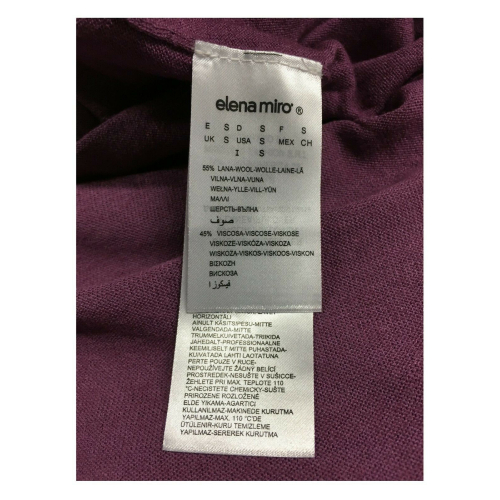 ELENA MIRÒ, wisteria women's long-sleeved round neck sweater with slits