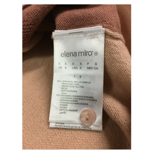 ELENA MIRÒ, WHITE line, women's sweater with detachable salmon / taupe neck