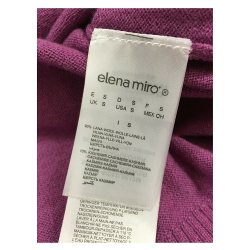 ELENA MIRÒ, maglia donna scollo a V glicine con collo staccabile  90% lana 10% cashmere