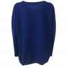 ANNA SERAVALLI woman sweater over bluette 100% wool mod S737 MADE IN ITALY