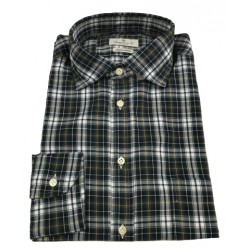 BRANCACCIO camicia uomo quadri blu/verde  con taschino manica lunga mod PITT linea GOLD B159502