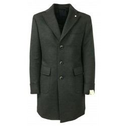 LUIGI BIANCHI MANTOVA man gray coat 90% wool 10% cashmere