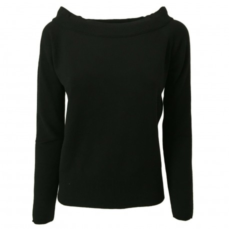 ALPHA STUDIO women's black sweater art AD-2300C 30% wool 15% cashmere