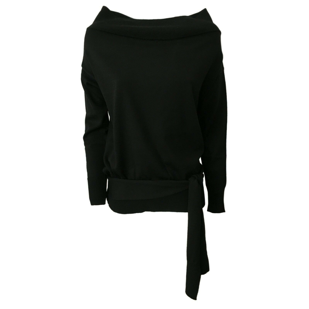 ALPHA STUDIO women's black sweater art AD-2074C 100% wool