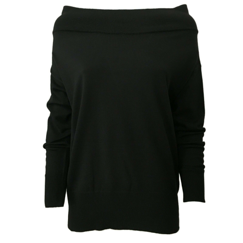 ALPHA STUDIO women's black sweater art AD-2074C 100% wool