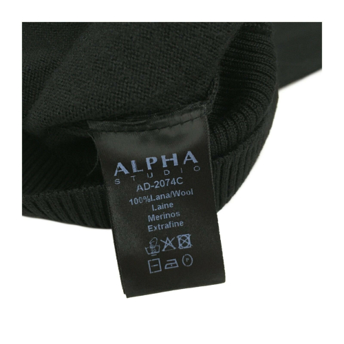 ALPHA STUDIO women's black sweater art AD-2074C 100% wool