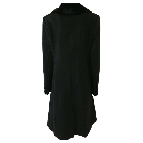 PERSONA by Marina Rinaldi cappotto donna nero 1 petto mod QUASTRO 90% lana 10% cashmere