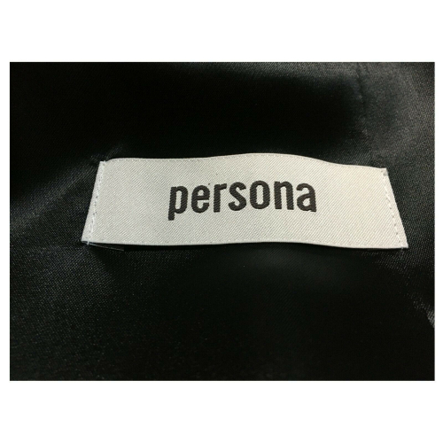 PERSONA by Marina Rinaldi cappotto donna nero 1 petto mod QUASTRO 90% lana 10% cashmere