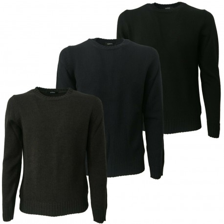 ALPHA STUDIO Maglia uomo pesante girocollo mod AU-1130C 100% lana Merino