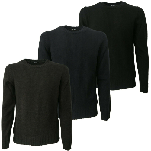ALPHA STUDIO Maglia uomo pesante girocollo mod AU-1130C 100% lana Merino