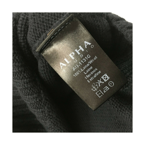 ALPHA STUDIO Maglia uomo collo alto pesante mod AU-1131G 100% lana Merino