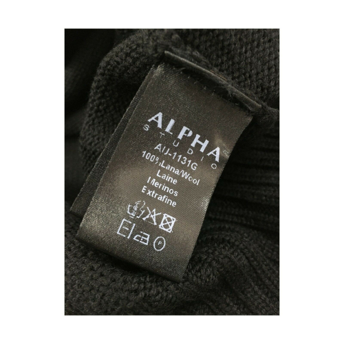 ALPHA STUDIO Maglia uomo collo alto pesante mod AU-1131G 100% lana Merino